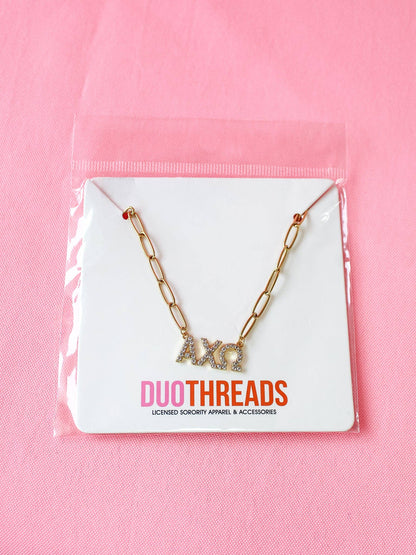 Rhinestone Sorority Necklace: PHI MU