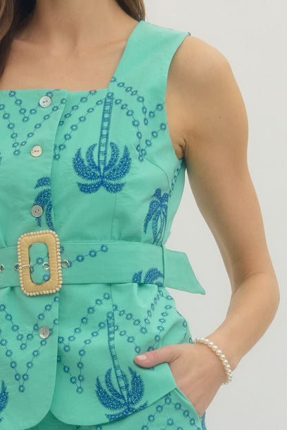 Entro Palm Beach Mint Top