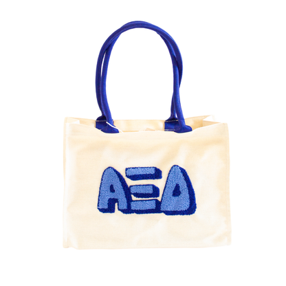 Chenille Sorority Gift Tote: ALPHA OMICRON PI