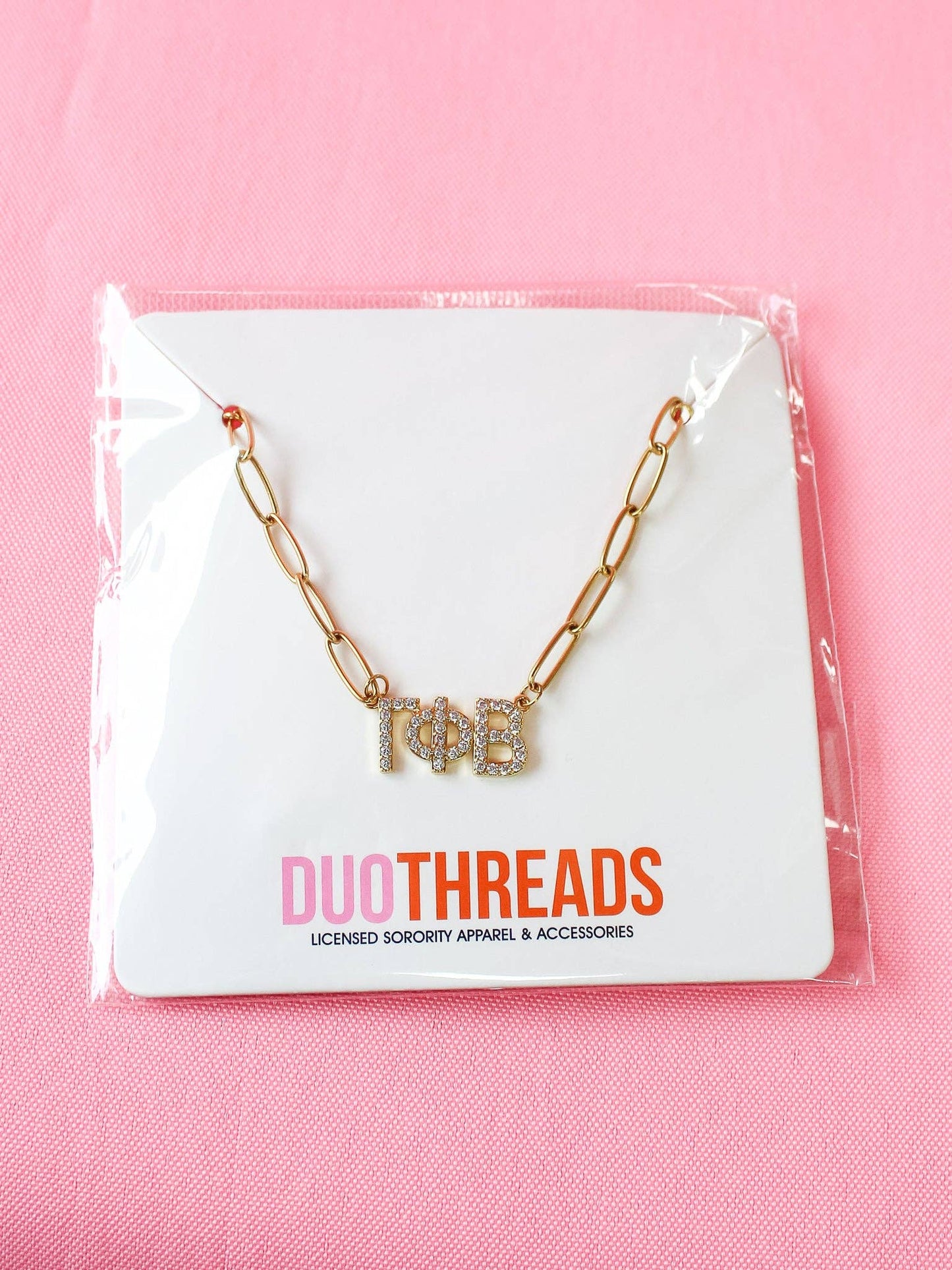 Rhinestone Sorority Necklace: PHI MU
