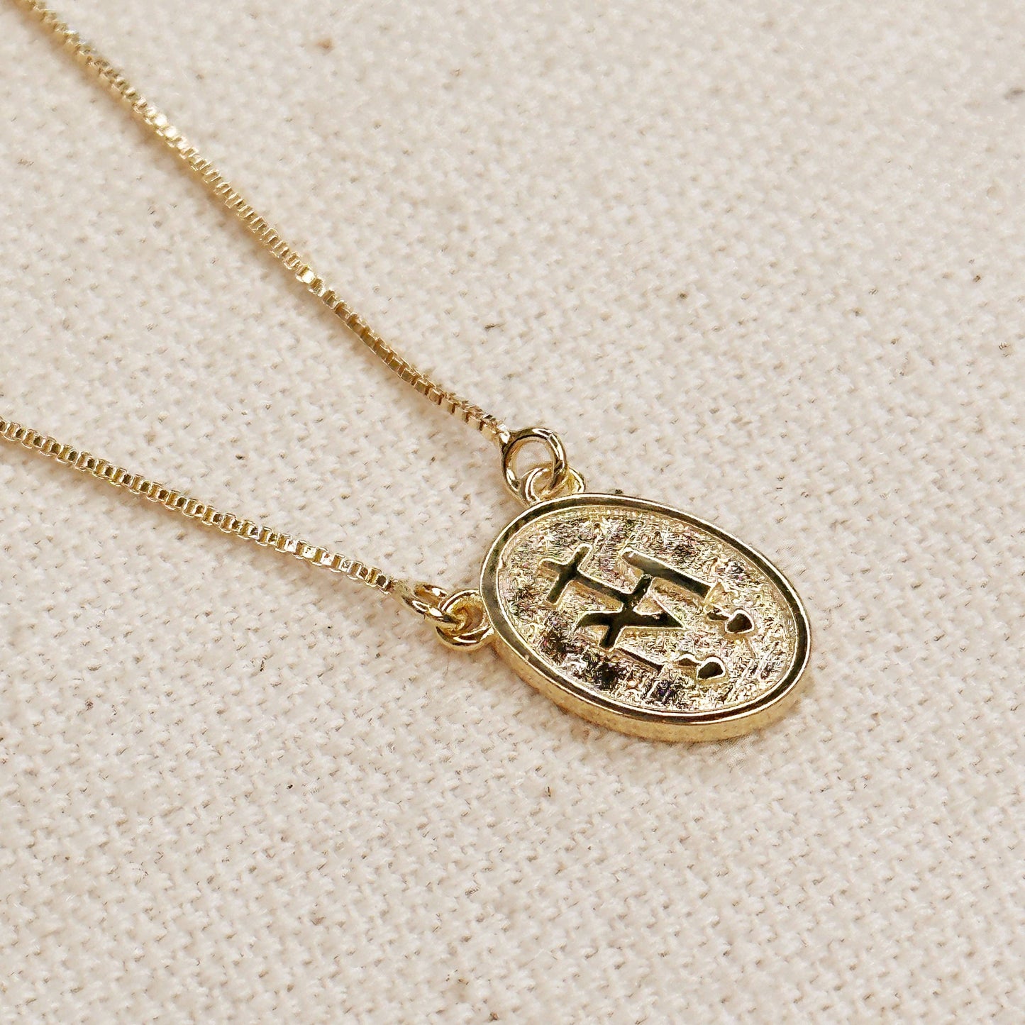 Mary Lady of Grace Double Sided Medal Necklace