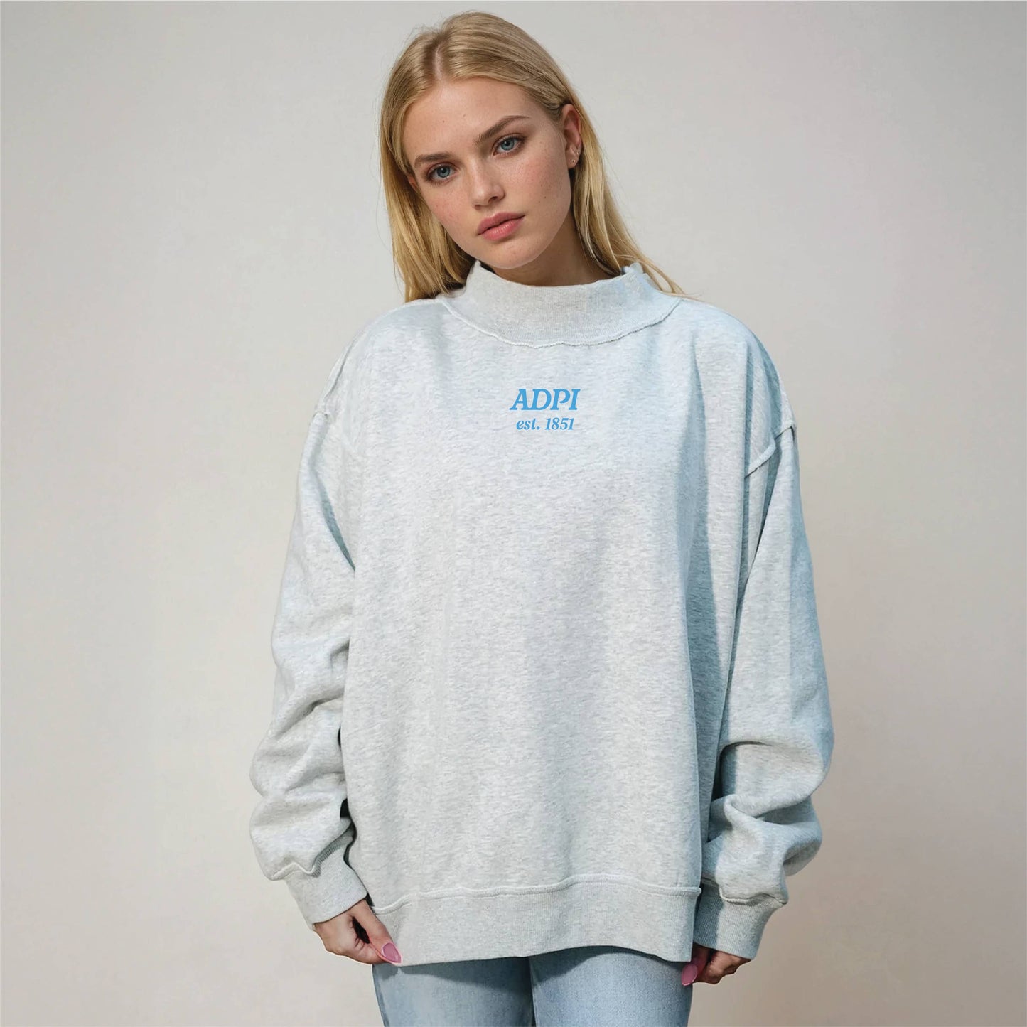 Sorority Chapter Mockneck Sweatshirt : Alpha Omicron Pi