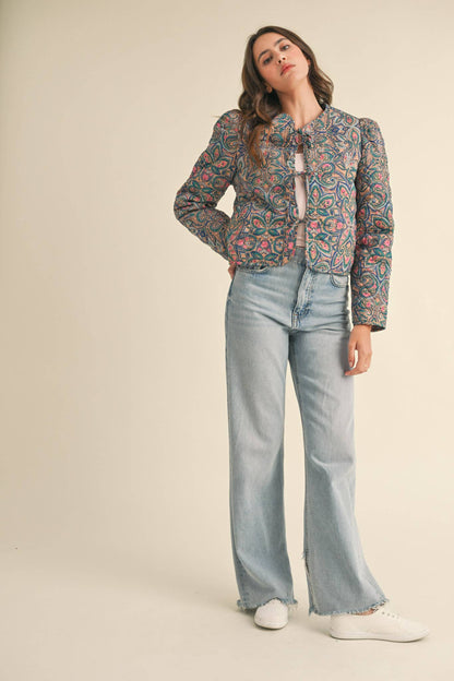 EXCLUSIVE PRINT QUILTED PAISLEY PRINT JACKET