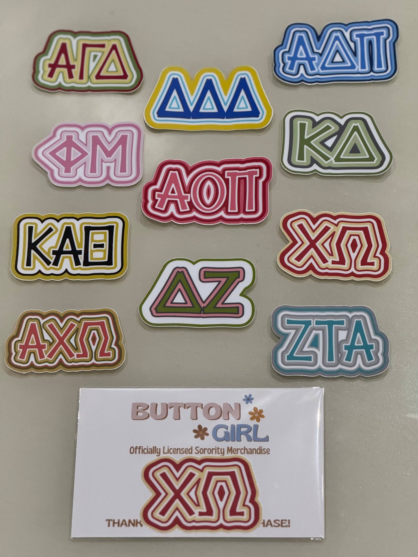Sorority Greek Letters Colorful Vinyl Decal : Kappa Delta
