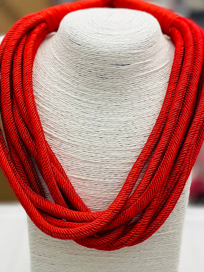 "Original" Slub 8-Strand Necklace (red)