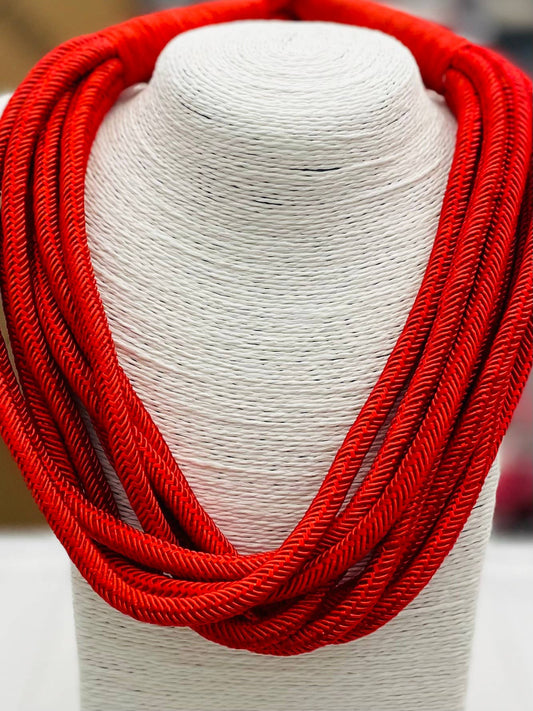 "Original" Slub 8-Strand Necklace (red)