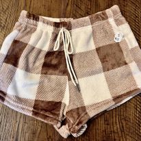 Plaid Fuzzy Shorts