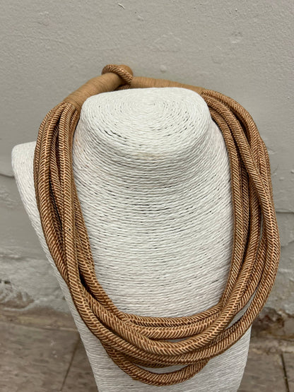 "Original" Slub 8-Strand Necklace (tan)