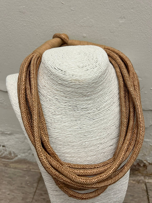 "Original" Slub 8-Strand Necklace (tan)