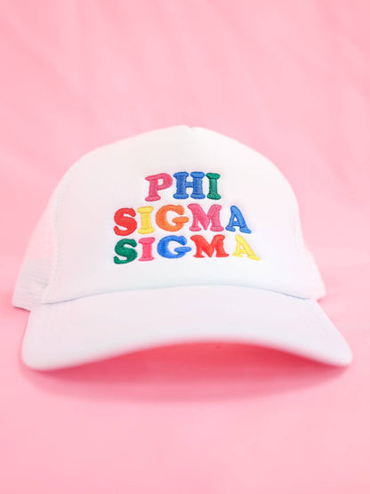 Sorority Fun Times Trucker Hat: ALPHA OMICRON PI