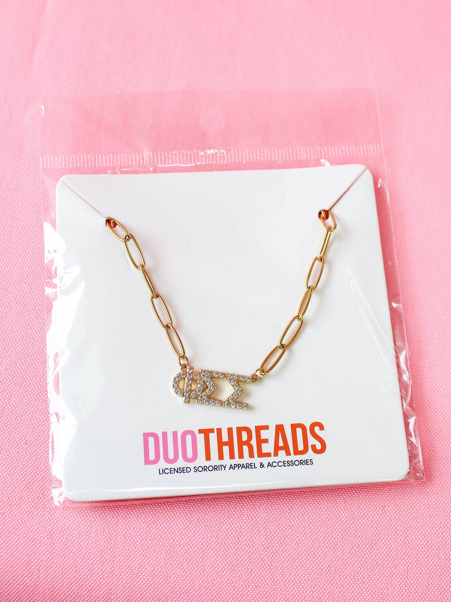Rhinestone Sorority Necklace: CHI OMEGA