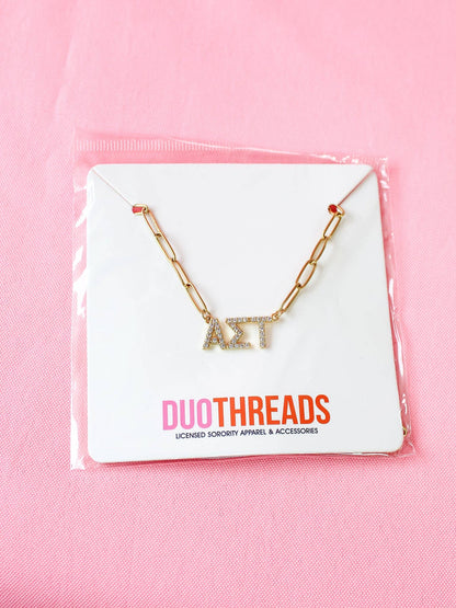Rhinestone Sorority Necklace: KAPPA DELTA