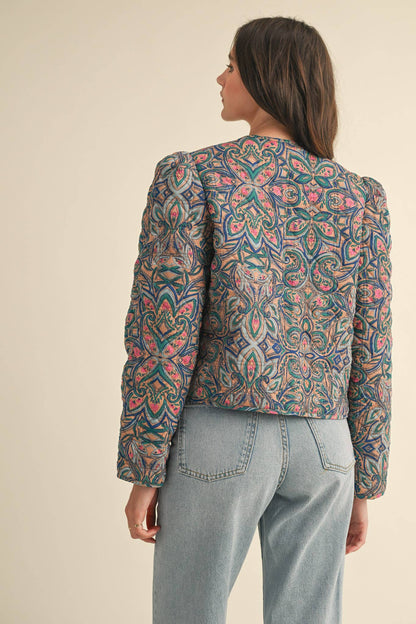 EXCLUSIVE PRINT QUILTED PAISLEY PRINT JACKET