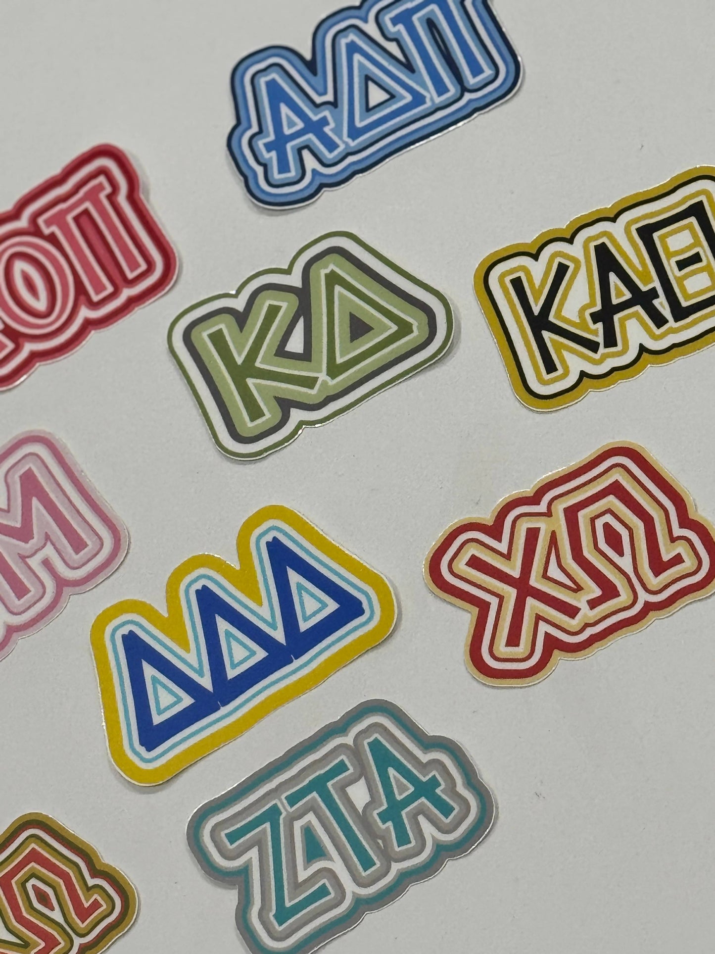Sorority Greek Letters Colorful Vinyl Decal : Alpha Gamma Delta