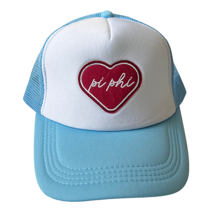 Sorority Whole Lotta Love Heart Trucker Hat: ALPHA GAMMA DELTA