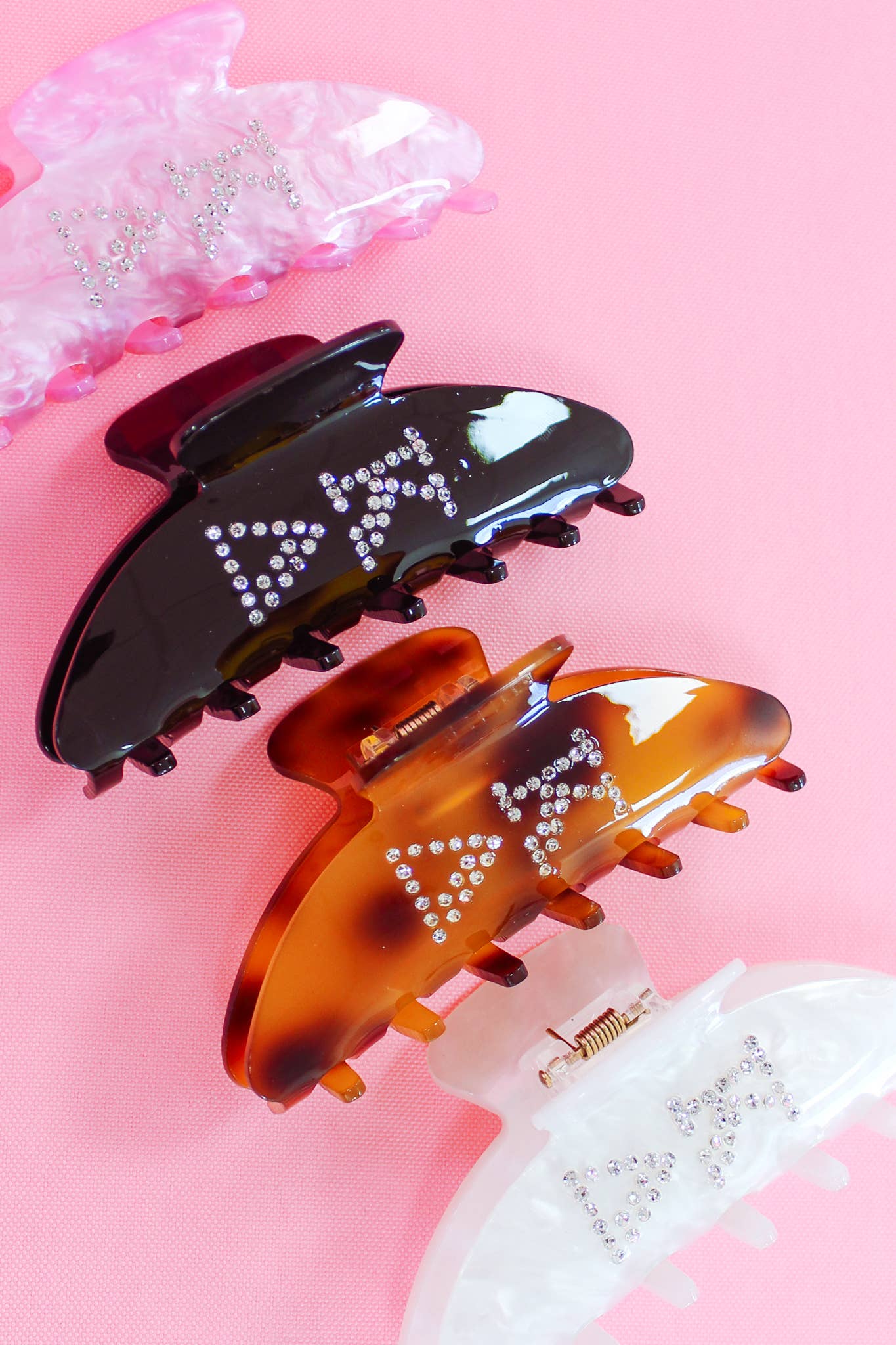 It Girl Sorority Rhinestone Hair Claw Clip: Black / KAPPA DELTA