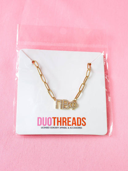 Rhinestone Sorority Necklace: PHI MU
