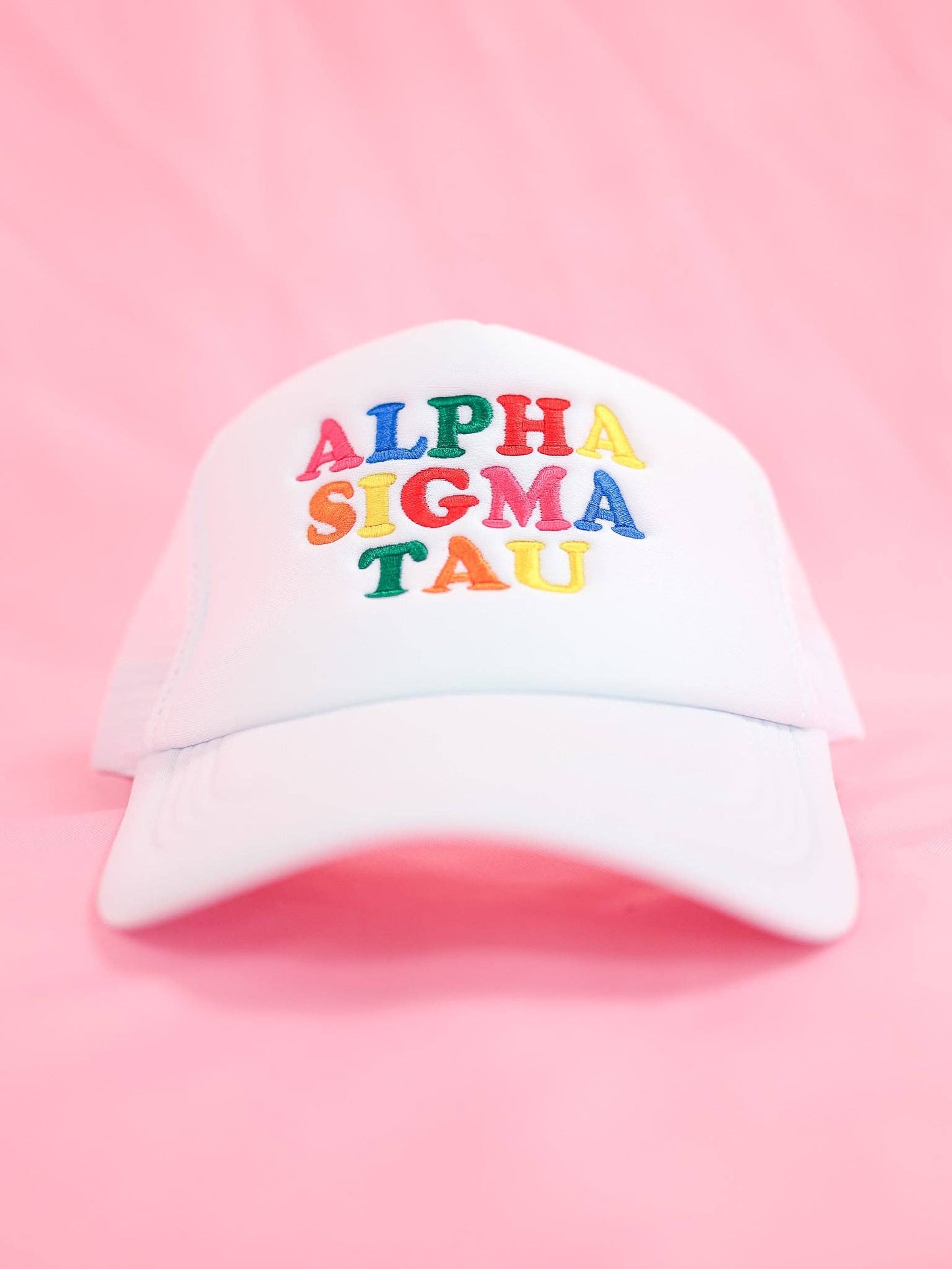 Sorority Fun Times Trucker Hat: ALPHA OMICRON PI