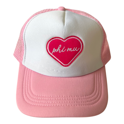 Sorority Whole Lotta Love Heart Trucker Hat: ALPHA GAMMA DELTA