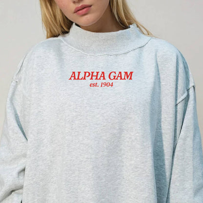 Sorority Chapter Mockneck Sweatshirt: Alpha Gamma Delta