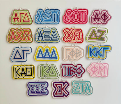 Sorority Acrylic Christmas Ornament - Chi Omega