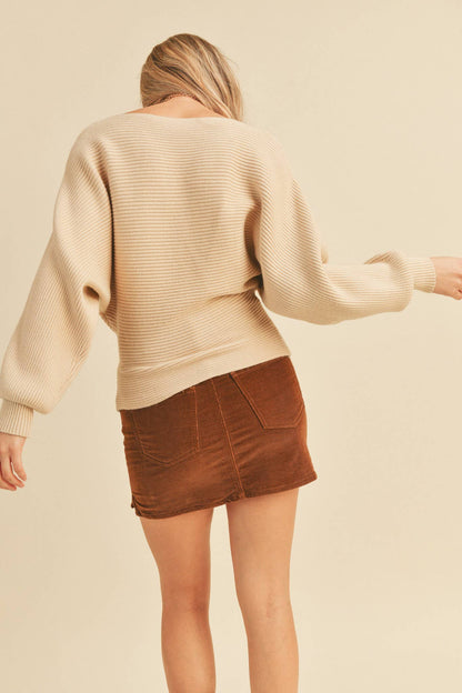 RIBBED DOLMAN SLEEVE SWEATER &Merci