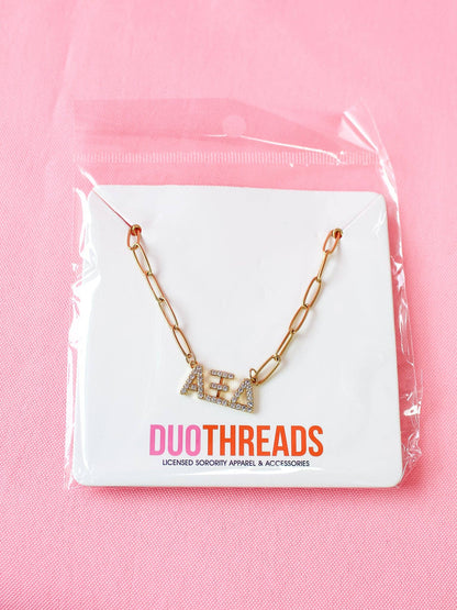Rhinestone Sorority Necklace: PHI MU