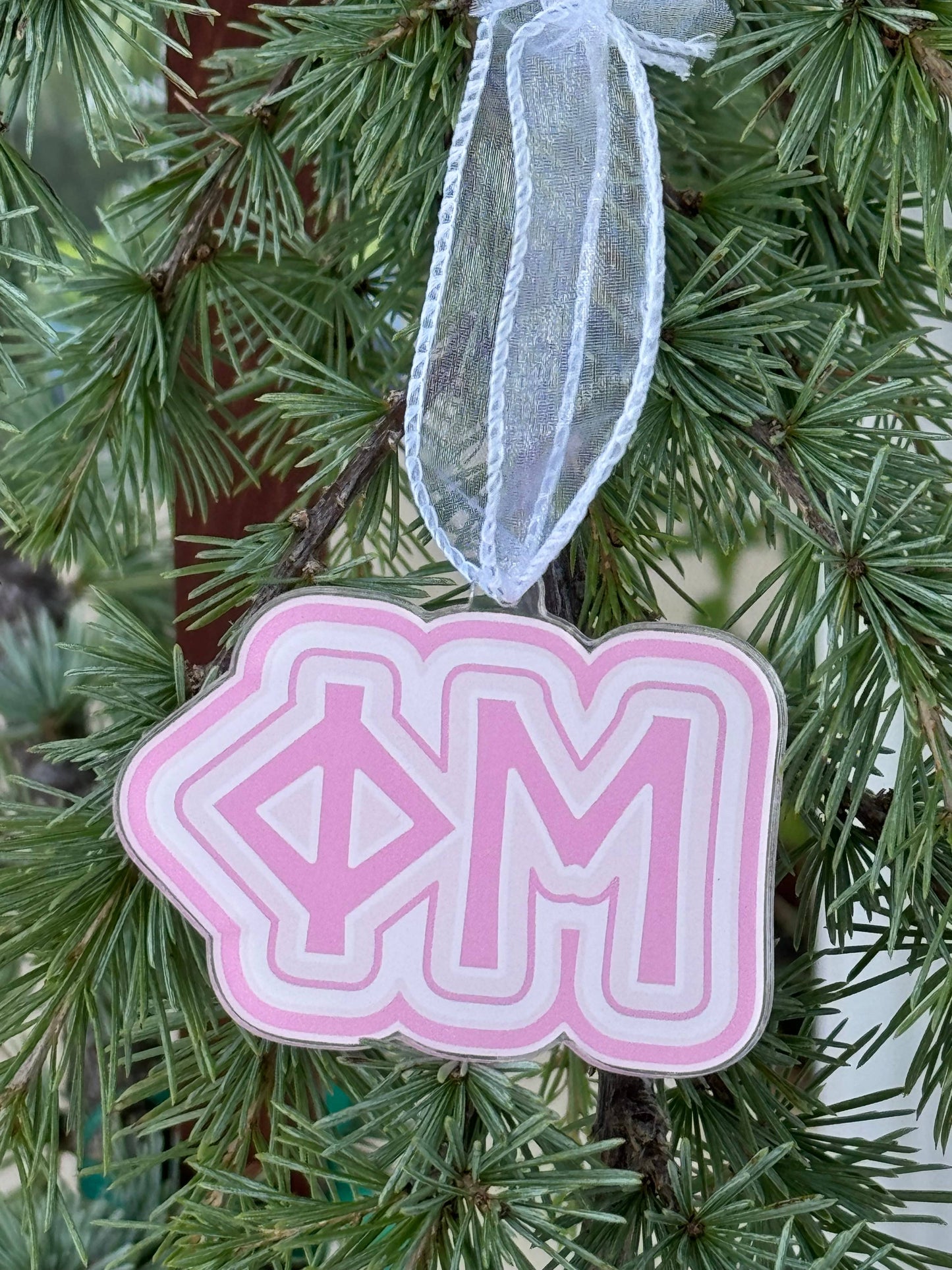 Sorority Acrylic Christmas Ornament: Alpha Omicron Pi