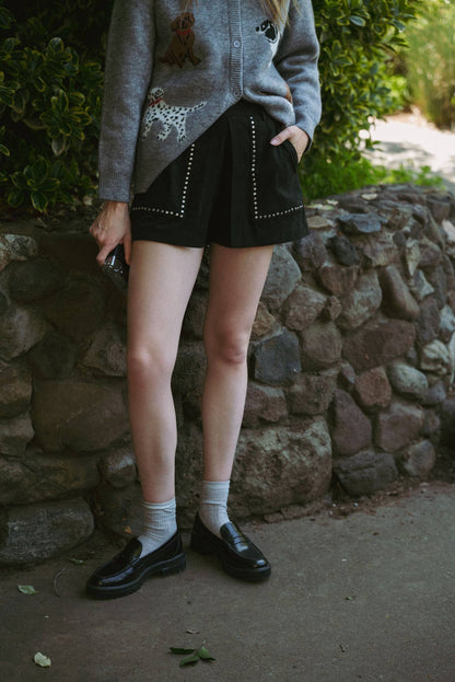 STUDDED HIGH WAIST SKORT