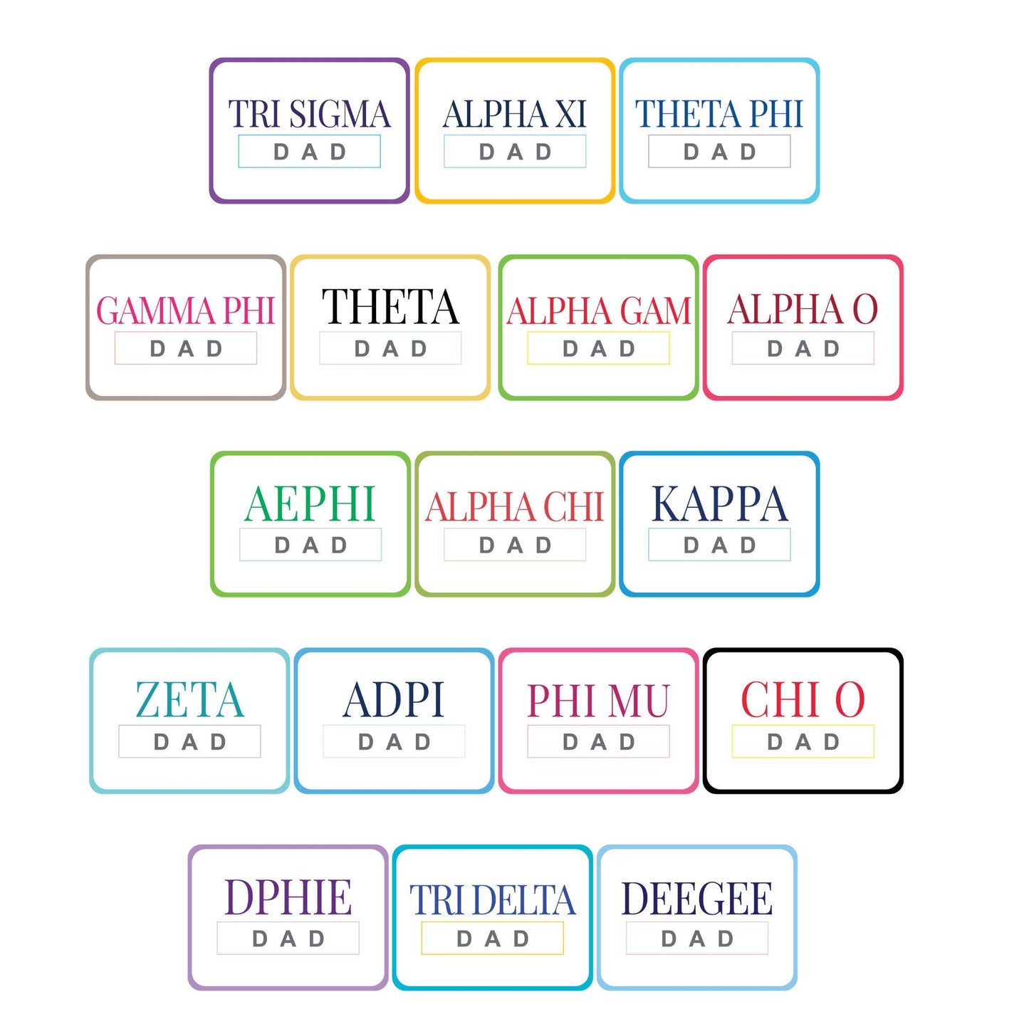 Sorority DAD Can Coolers - Greek dad / Alpha Omicron Pi / Slim