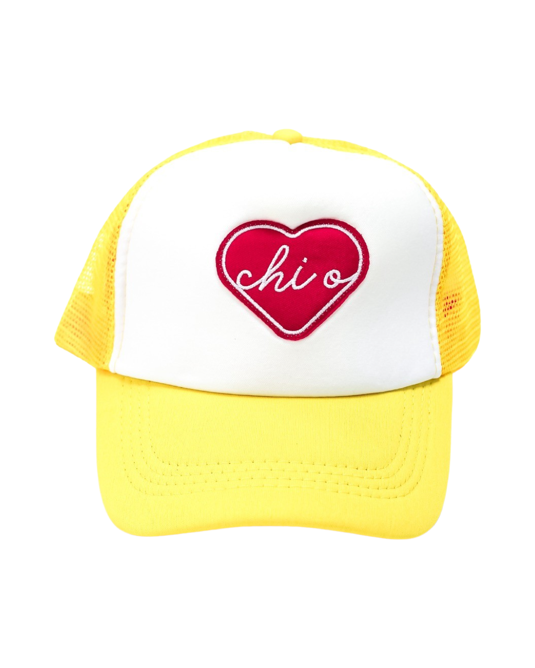 Sorority Whole Lotta Love Heart Trucker Hat: CHI OMEGA