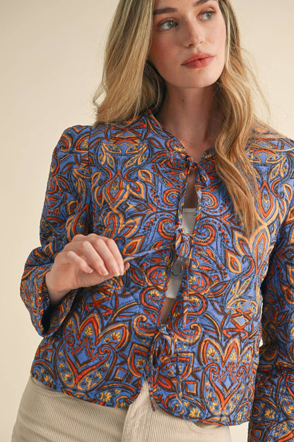 EXCLUSIVE PRINT QUILTED PAISLEY PRINT JACKET