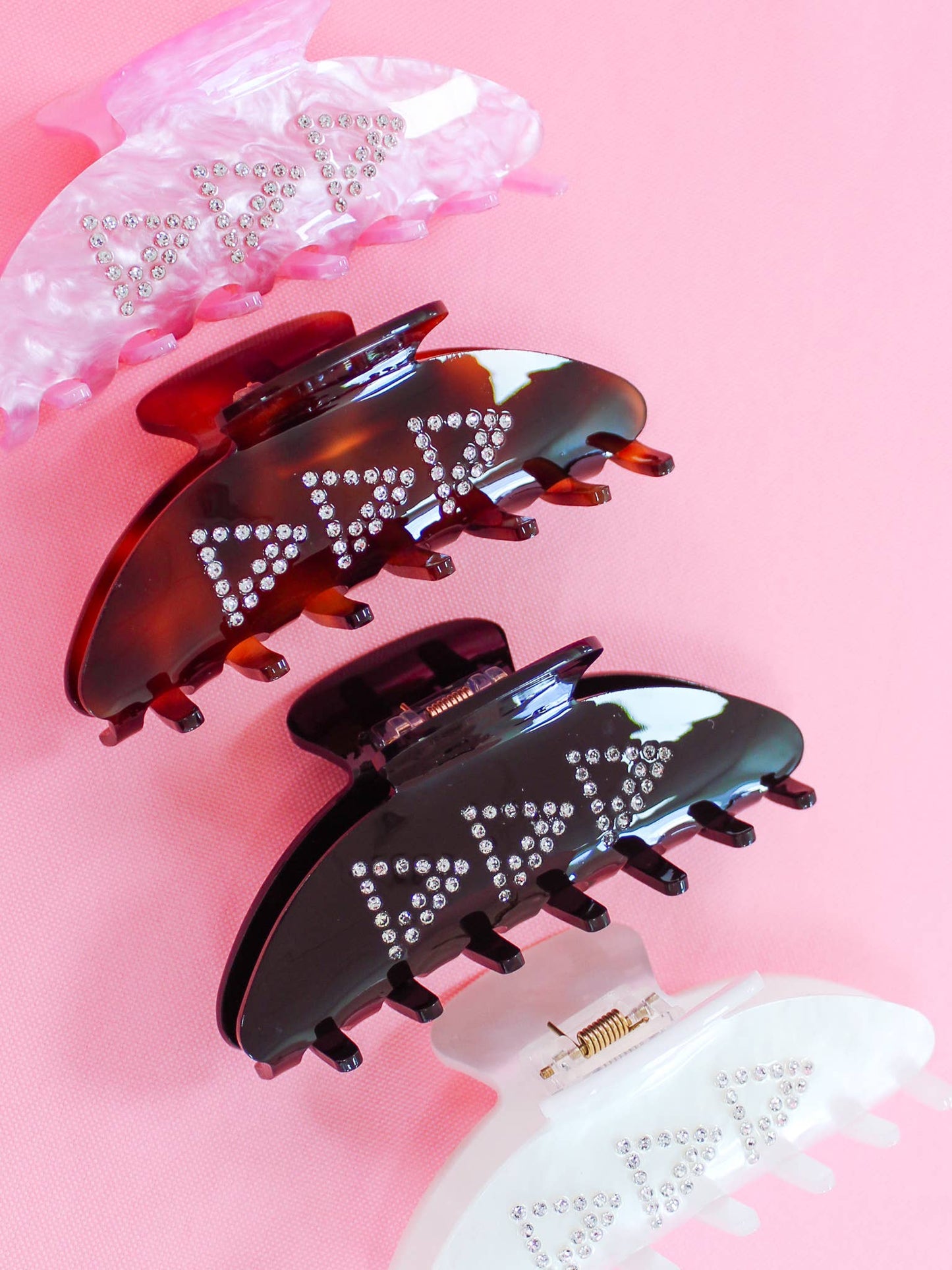 It Girl Sorority Rhinestone Hair Claw Clip: Black / KAPPA DELTA