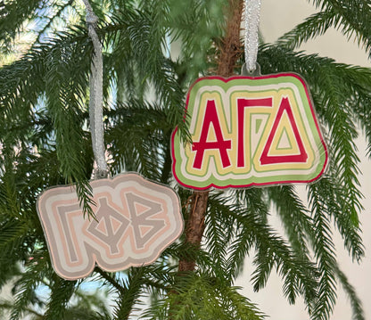 Sorority Acrylic Christmas Ornament - Chi Omega