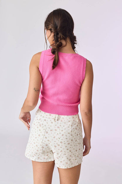 Hailey V-neck Front Pocket Crop Tank Top