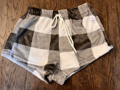 Plaid Fuzzy Shorts