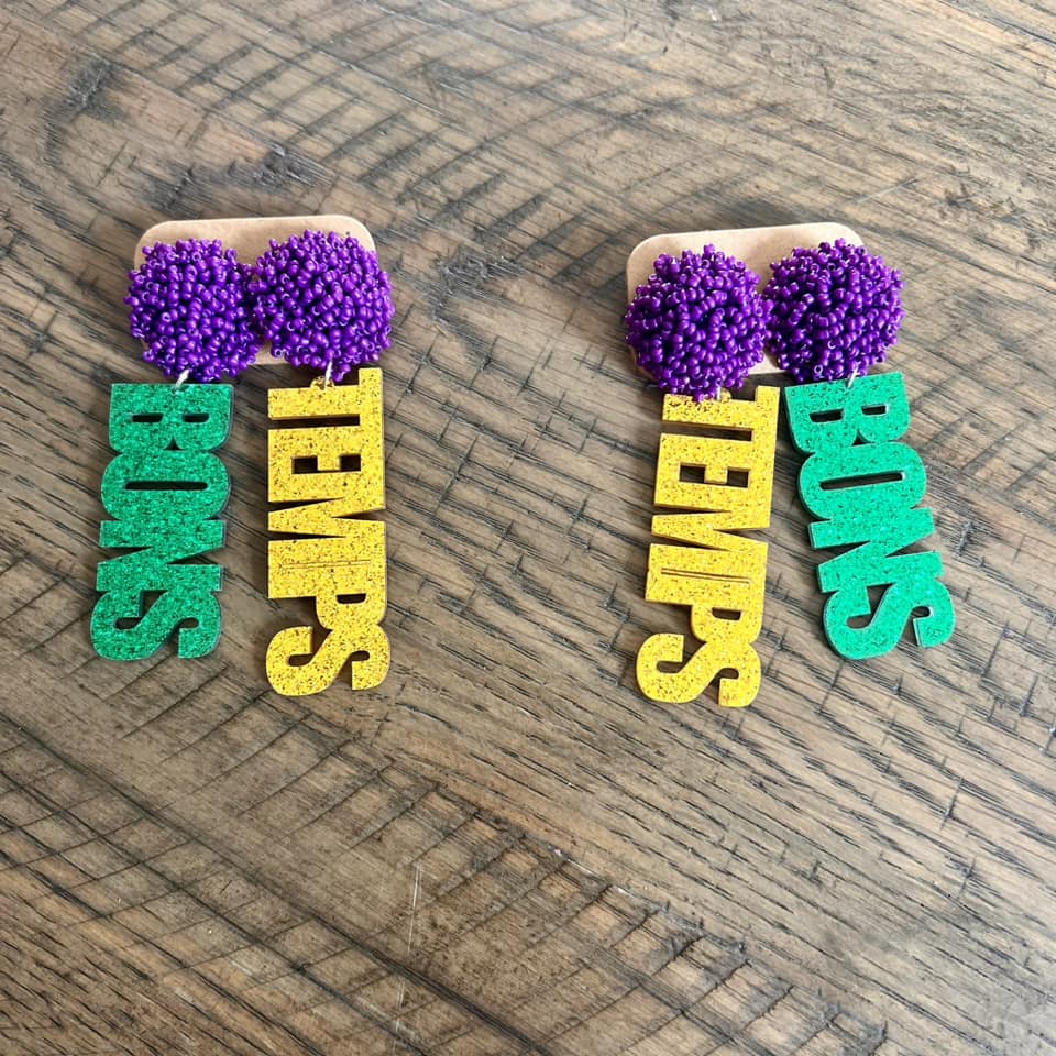 Mardi Gras Bon Temps earrings