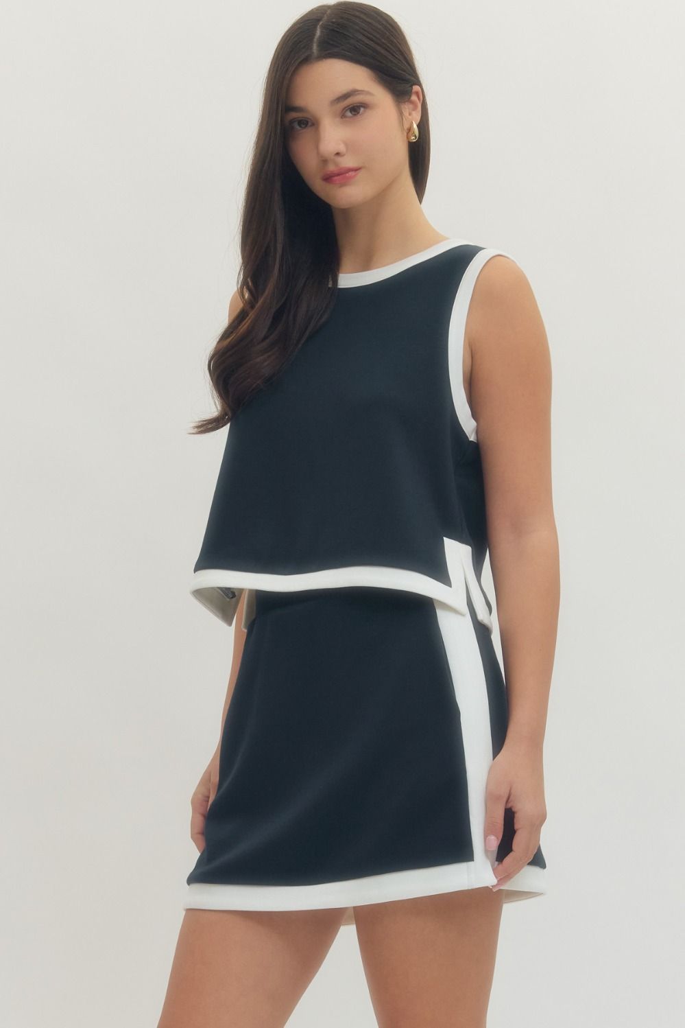 Entro Knit Skirt Set: NAVY
