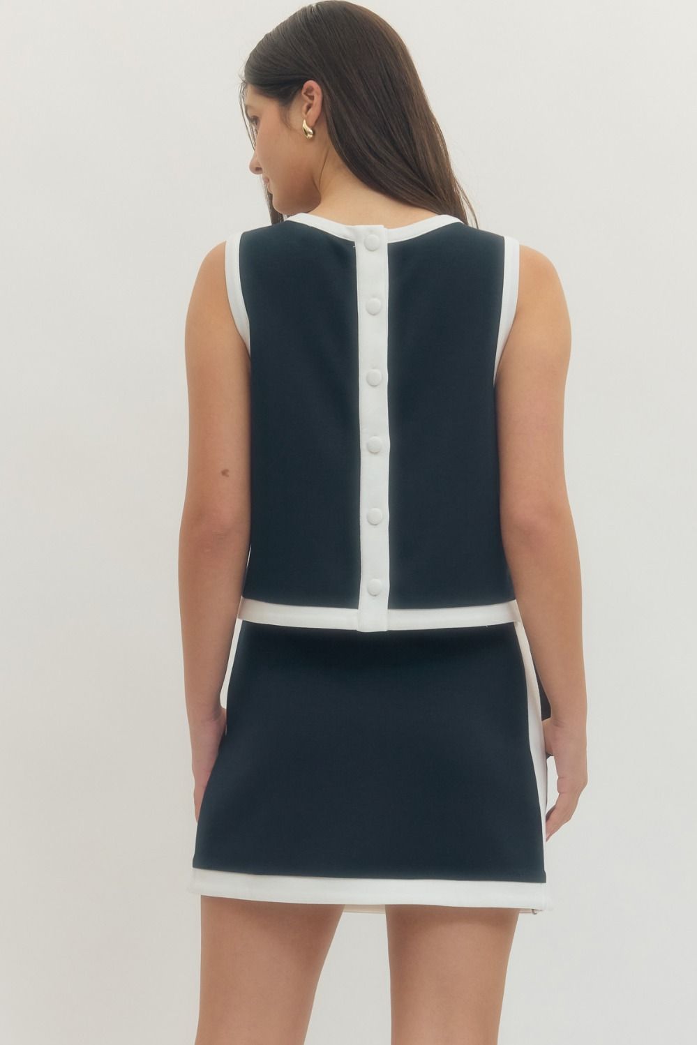 Entro Knit Skirt Set: NAVY