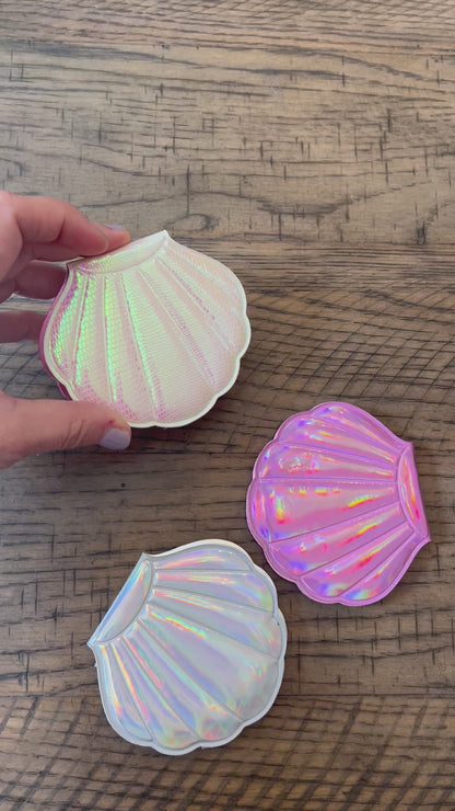 Seashell compact mirror