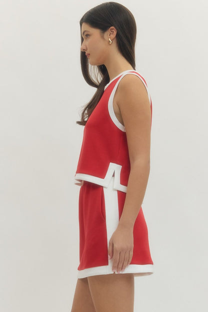 Entro knit skirt set : RED