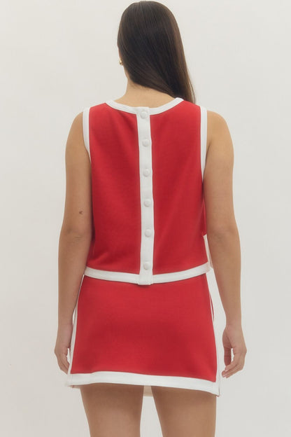 Entro knit skirt set : RED